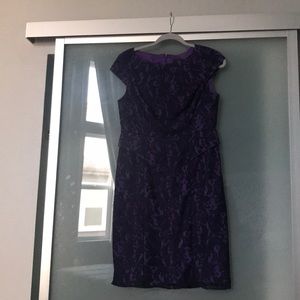 Adrianna Papell purple lace dress